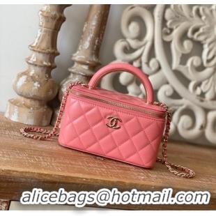 Sumptuous Design Chanel mini Shoulder Bag Lambskin & Gold-Tone Metal 81208 pink