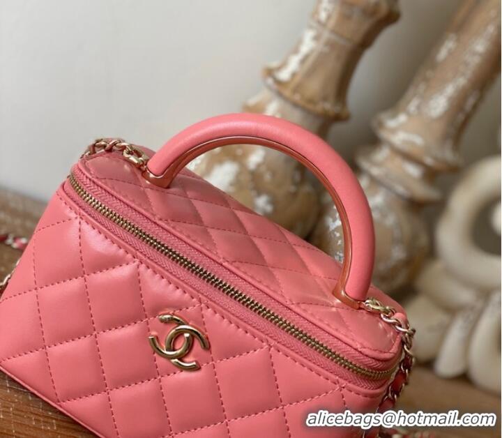 Sumptuous Design Chanel mini Shoulder Bag Lambskin & Gold-Tone Metal 81208 pink