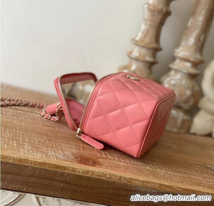 Sumptuous Design Chanel mini Shoulder Bag Lambskin & Gold-Tone Metal 81208 pink