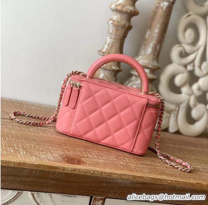 Sumptuous Design Chanel mini Shoulder Bag Lambskin & Gold-Tone Metal 81208 pink