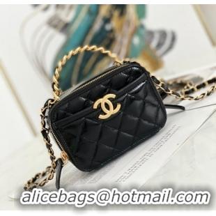 Modern Classic Chanel mini Shoulder Bag Lambskin & Gold-Tone Metal AS2178 black