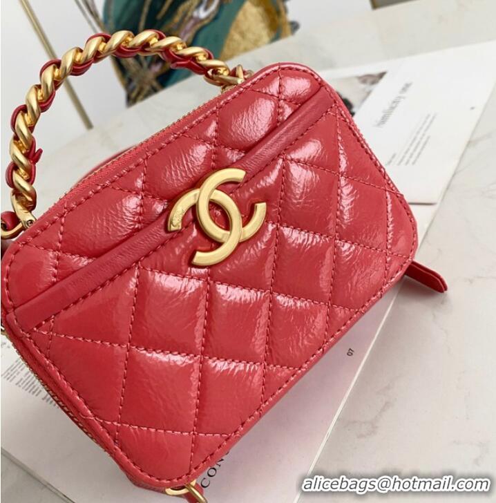 Good Taste Chanel mini Shoulder Bag Lambskin & Gold-Tone Metal AS2178 red