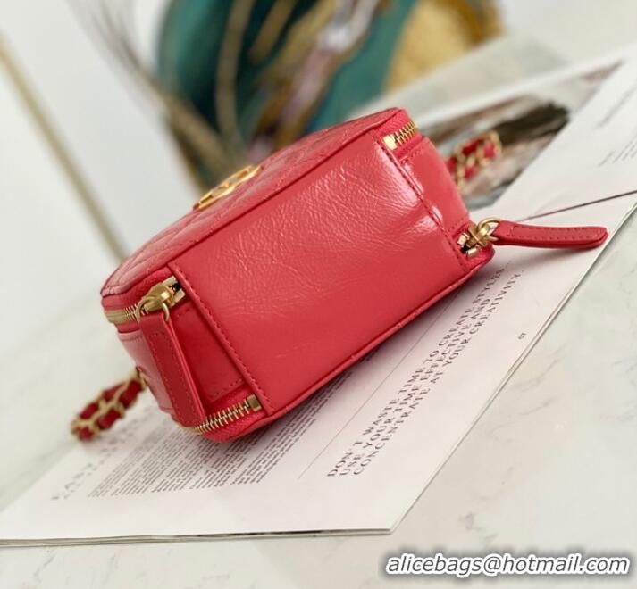 Good Taste Chanel mini Shoulder Bag Lambskin & Gold-Tone Metal AS2178 red