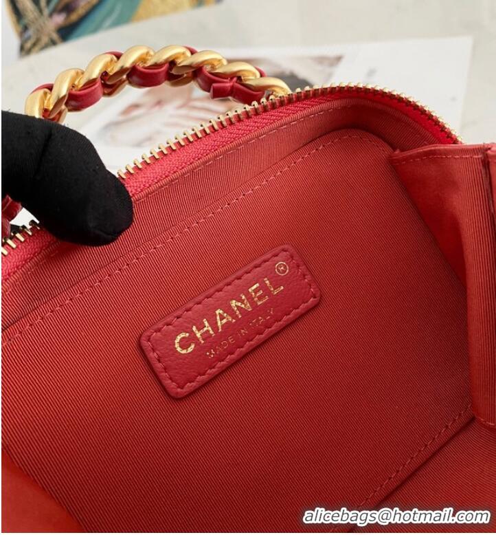 Good Taste Chanel mini Shoulder Bag Lambskin & Gold-Tone Metal AS2178 red