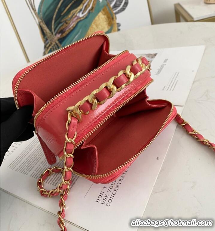 Good Taste Chanel mini Shoulder Bag Lambskin & Gold-Tone Metal AS2178 red