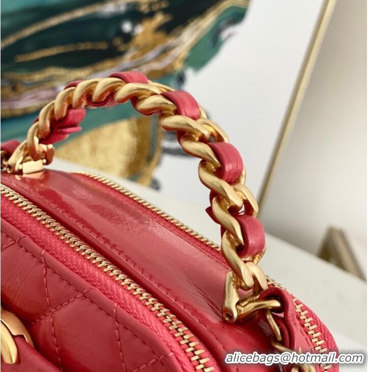 Good Taste Chanel mini Shoulder Bag Lambskin & Gold-Tone Metal AS2178 red