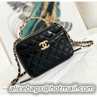 Luxurious Cheap Chanel mini Shoulder Bag Lambskin & Gold-Tone Metal AS2179 black