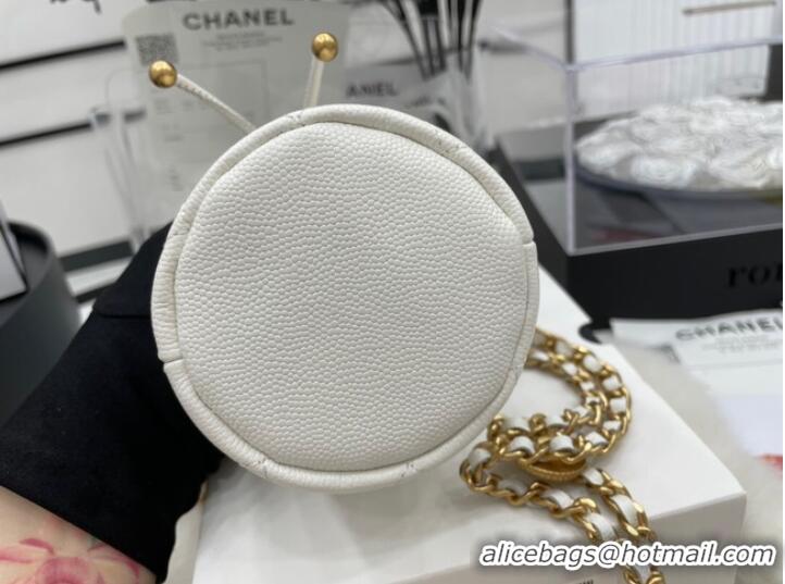 Good Looking Chanel Drawstring Bag & Gold Metal A68081 white