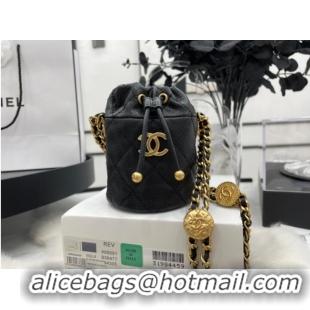 Original Cheap Chanel Drawstring Bag & Gold Metal A68081 black