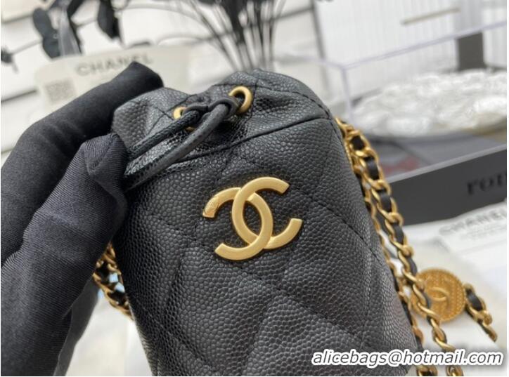 Original Cheap Chanel Drawstring Bag & Gold Metal A68081 black