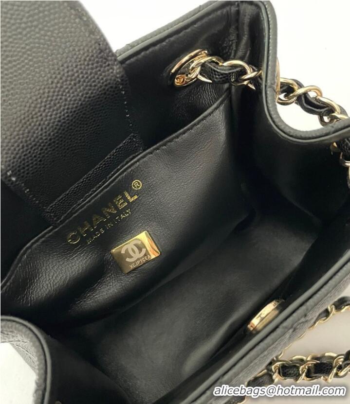 Buy Fashionable Chanel mini Shoulder Bag Grained Calfskin&Gold-Tone Metal AB3176 black