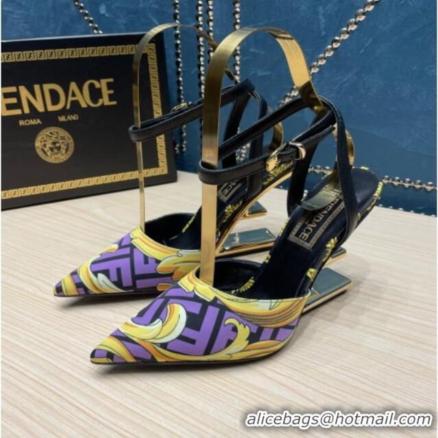 Shop Duplicate Versace x Fendi Fendace First High Heel Pumps 9cm Purple 062192