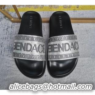 Grade Quality Versace x Fendi Fendace Flat Slide Sandals Silver 070232