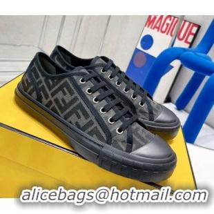 Low Price Fendi Domino FF Fabric Low-top Sneakers Black 070235