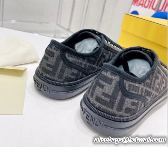 Low Price Fendi Domino FF Fabric Low-top Sneakers Black 070235