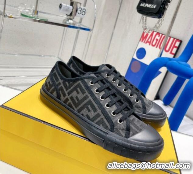 Low Price Fendi Domino FF Fabric Low-top Sneakers Black 070235