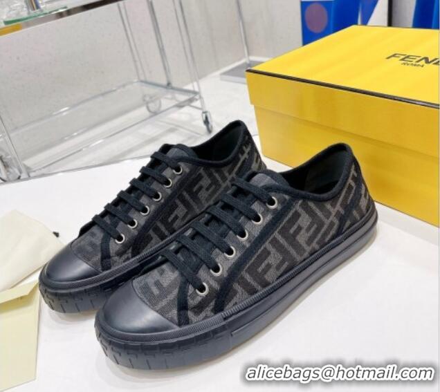 Low Price Fendi Domino FF Fabric Low-top Sneakers Black 070235