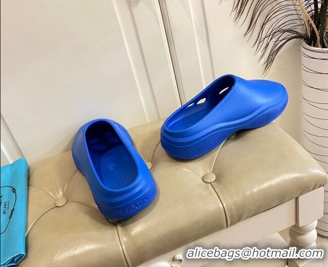 Sumptuous Prada Foam Rubber Mules Blue 2052391