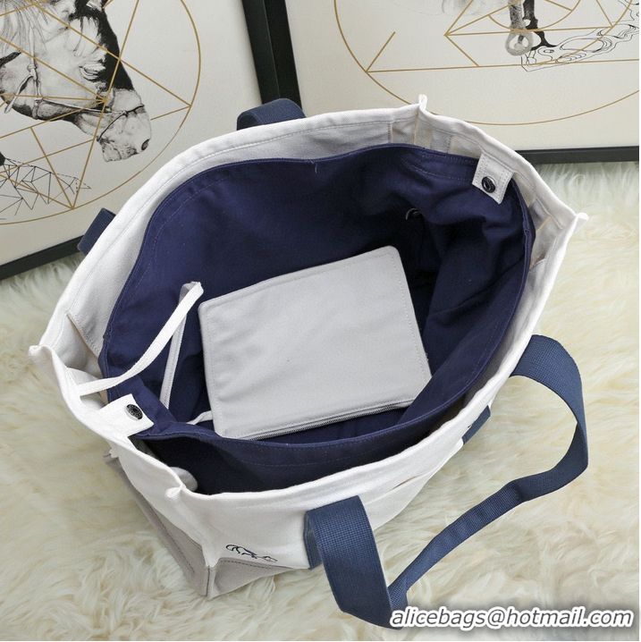 Trendy Design Hermes Adada Nappy Canvas Shopping Bag H5635 Navy&White