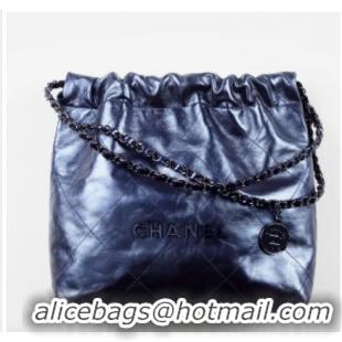 Famous Brand CHANEL 22 HANDBAG AS3260 Navy Blue