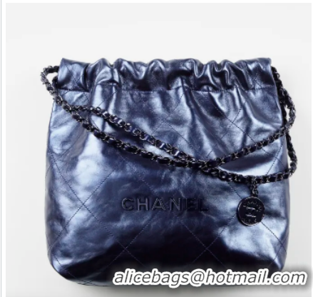 Famous Brand CHANEL 22 HANDBAG AS3260 Navy Blue