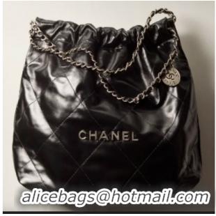 Good Product CHANEL 22 HANDBAG Calfskin & Silver-Tone Metal AS3261 Black