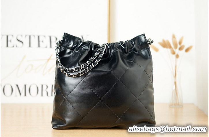 Good Product CHANEL 22 HANDBAG Calfskin & Silver-Tone Metal AS3261 Black