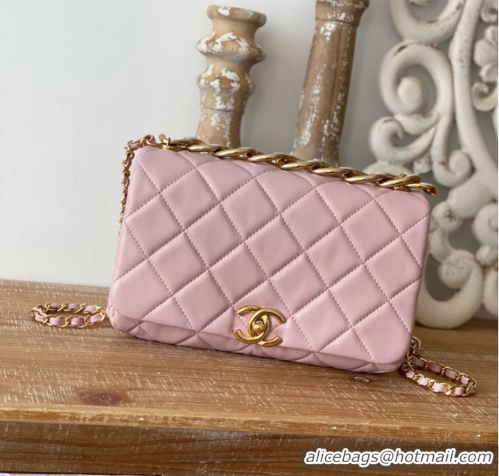 Shop Grade Chanel SMALL FLAP BAG Lambskin & Gold-Tone Metal AS3367 pink