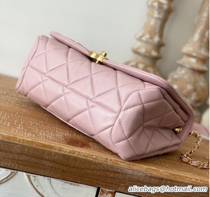 Shop Grade Chanel SMALL FLAP BAG Lambskin & Gold-Tone Metal AS3367 pink