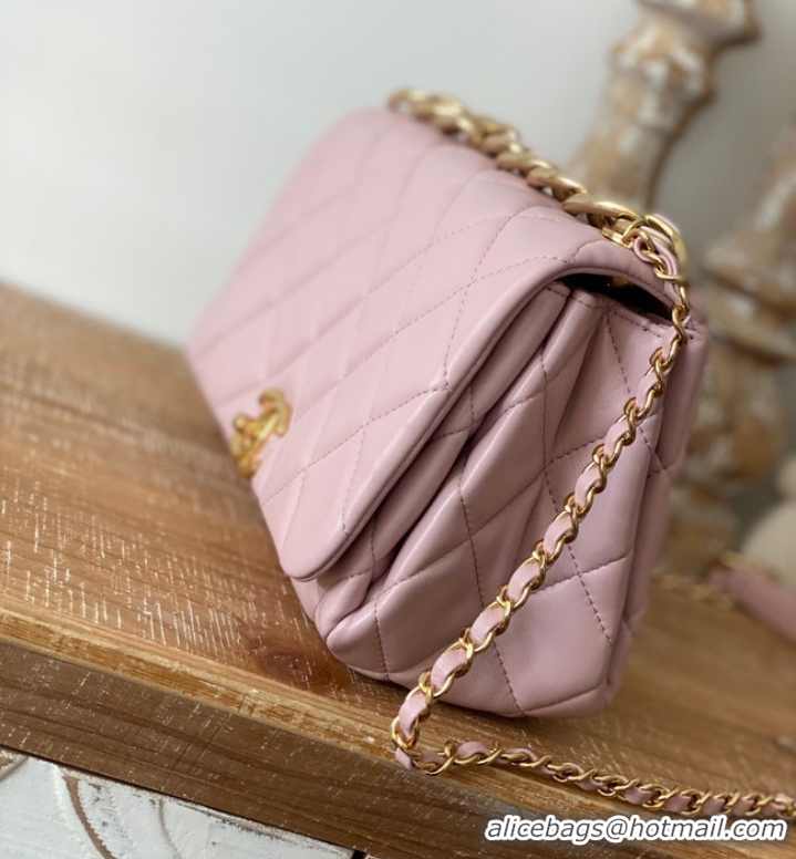 Shop Grade Chanel SMALL FLAP BAG Lambskin & Gold-Tone Metal AS3367 pink