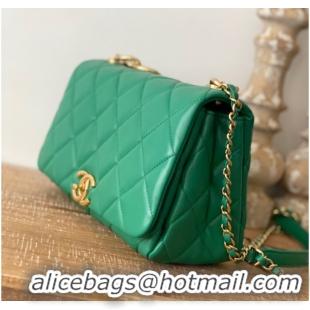 Good Product Chanel SMALL FLAP BAG Lambskin & Gold-Tone Metal AS3367 green