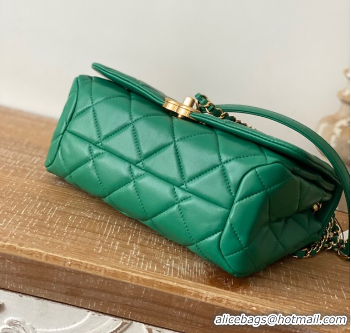 Good Product Chanel SMALL FLAP BAG Lambskin & Gold-Tone Metal AS3367 green