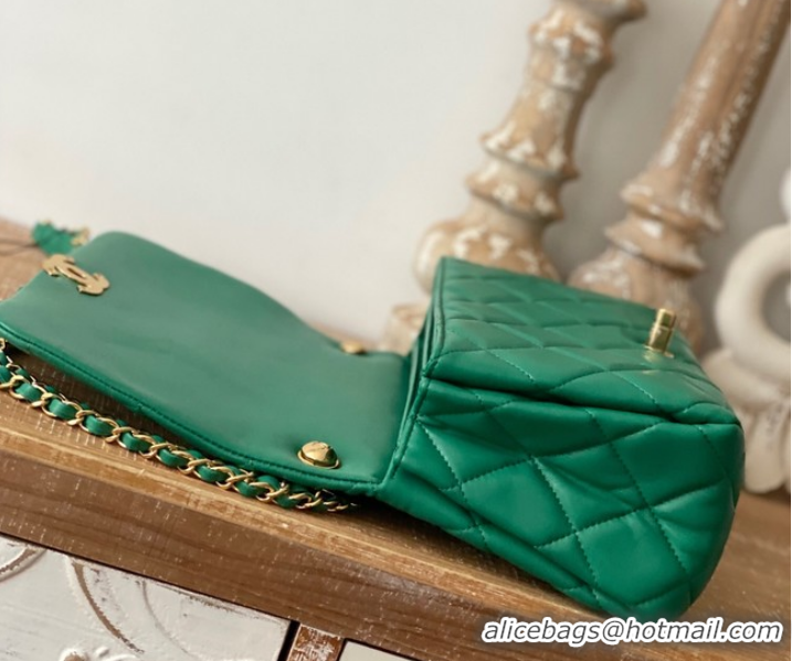 Good Product Chanel SMALL FLAP BAG Lambskin & Gold-Tone Metal AS3367 green