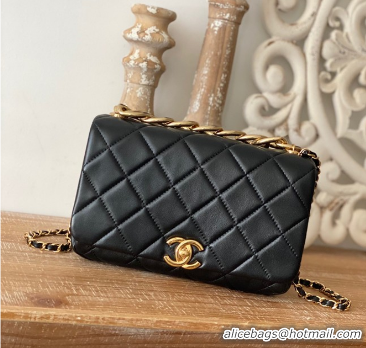 Shop Inexpensive Chanel SMALL FLAP BAG Lambskin & Gold-Tone Metal AS3367 black