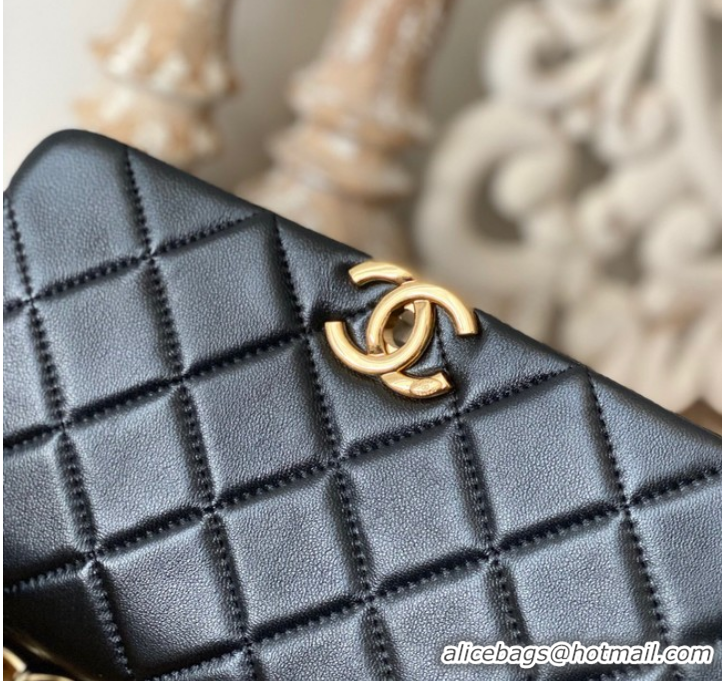 Shop Inexpensive Chanel SMALL FLAP BAG Lambskin & Gold-Tone Metal AS3367 black