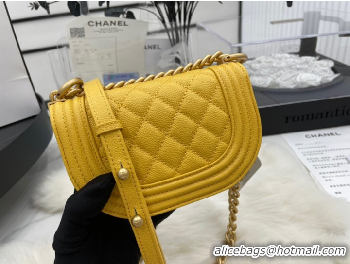 Famous Brand CHANEL MESSENGER BAG MINI BOY AS3315 yellow