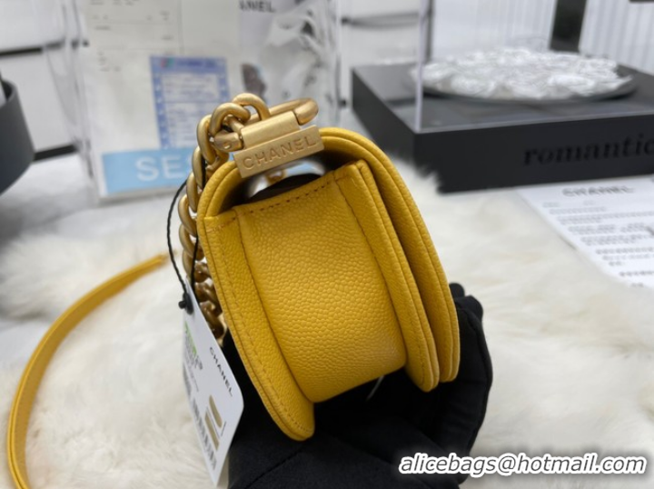 Famous Brand CHANEL MESSENGER BAG MINI BOY AS3315 yellow