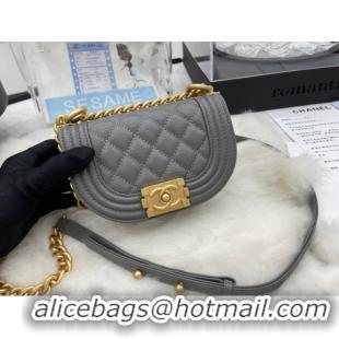 Luxury Cheap CHANEL MESSENGER BAG MINI BOY AS3315 gray