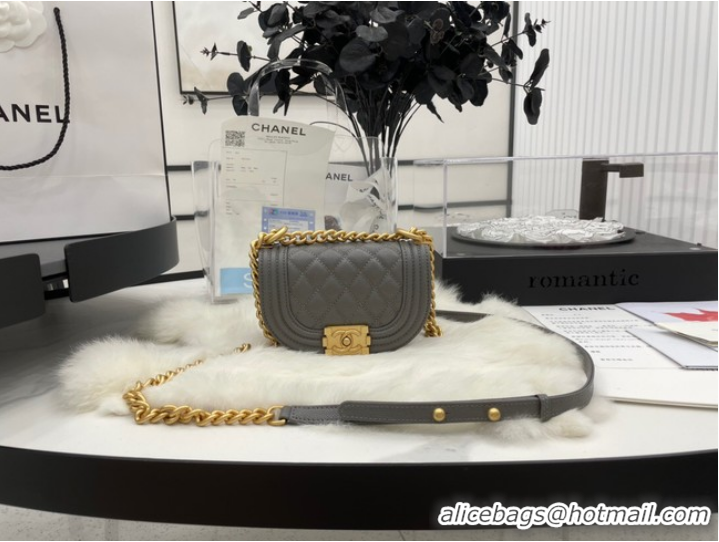 Luxury Cheap CHANEL MESSENGER BAG MINI BOY AS3315 gray