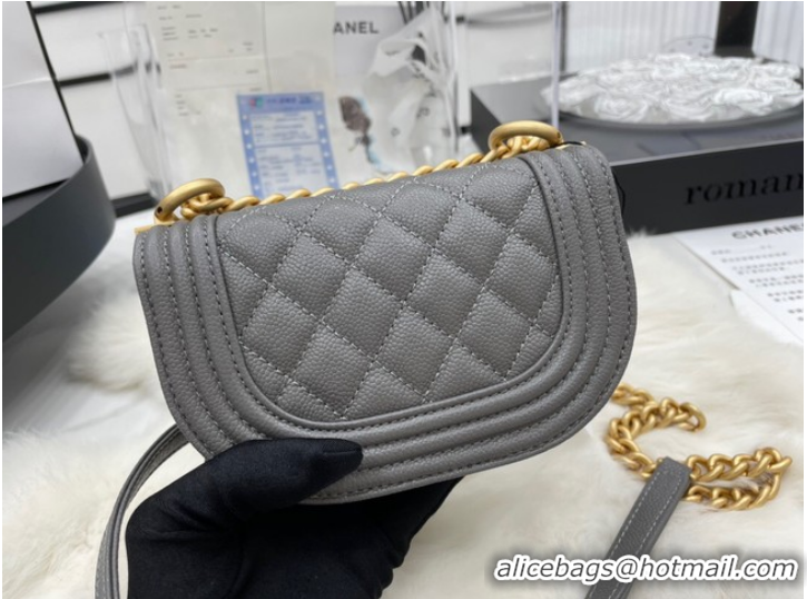 Luxury Cheap CHANEL MESSENGER BAG MINI BOY AS3315 gray