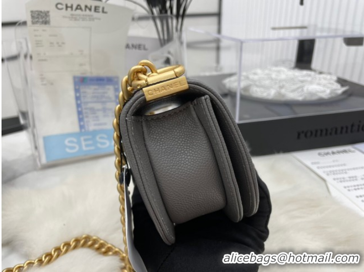 Luxury Cheap CHANEL MESSENGER BAG MINI BOY AS3315 gray