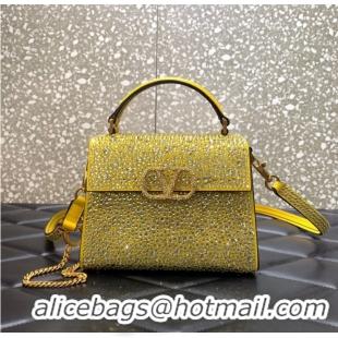 Well Crafted VALENTINO GARAVANI VSLING Shiny diamond Mini totebag XW2B0G9 yellow