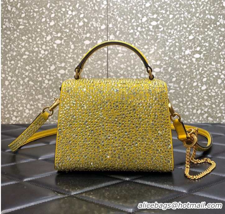 Well Crafted VALENTINO GARAVANI VSLING Shiny diamond Mini totebag XW2B0G9 yellow