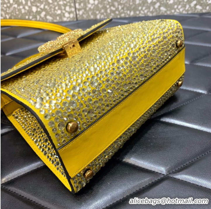 Well Crafted VALENTINO GARAVANI VSLING Shiny diamond Mini totebag XW2B0G9 yellow