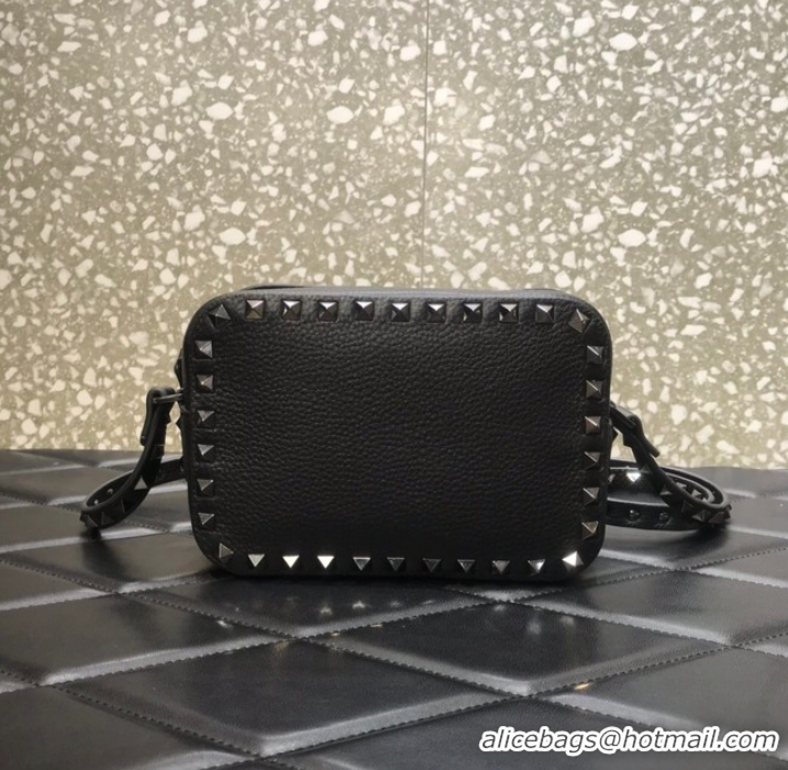 Top Design VALENTINO GARAVANI Calf leather bag 7719 black&black -Tone Metal