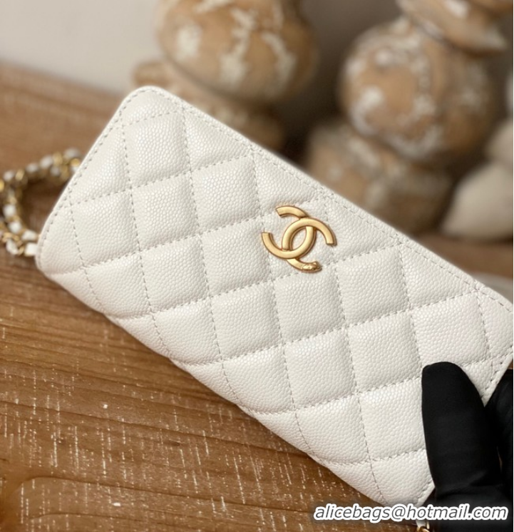 Good Product Chanel MINI FLAP BAG Lambskin & Gold-Tone Metal AP81210 WHITE