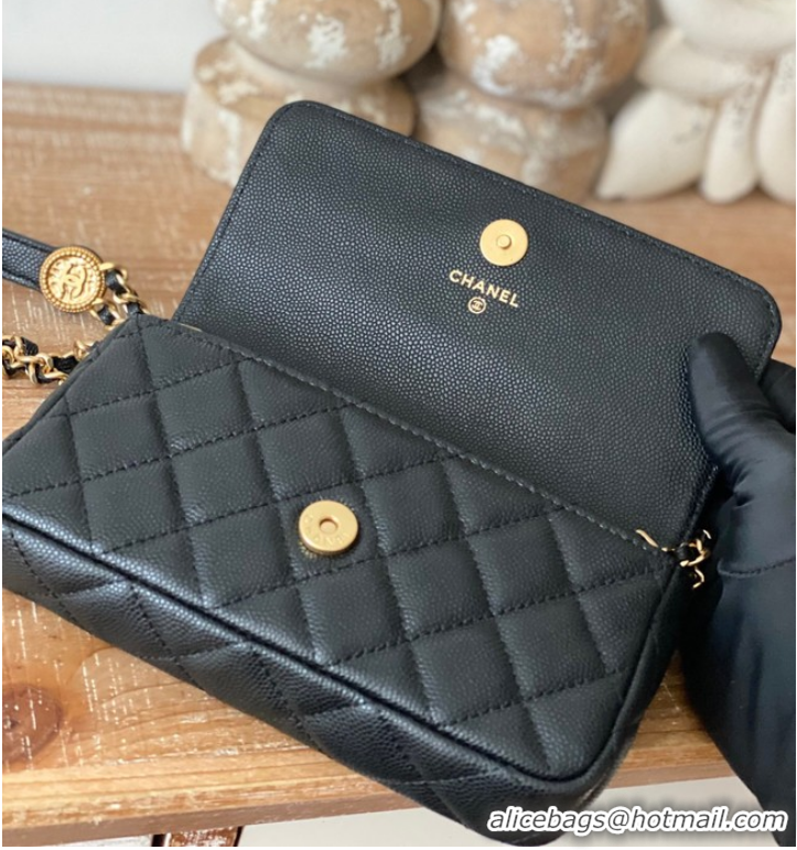 New Release Creation Chanel MINI FLAP BAG Lambskin & Gold-Tone Metal AP81210 BLACK