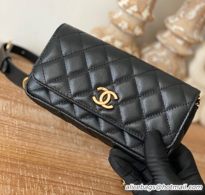 New Release Creation Chanel MINI FLAP BAG Lambskin & Gold-Tone Metal AP81210 BLACK