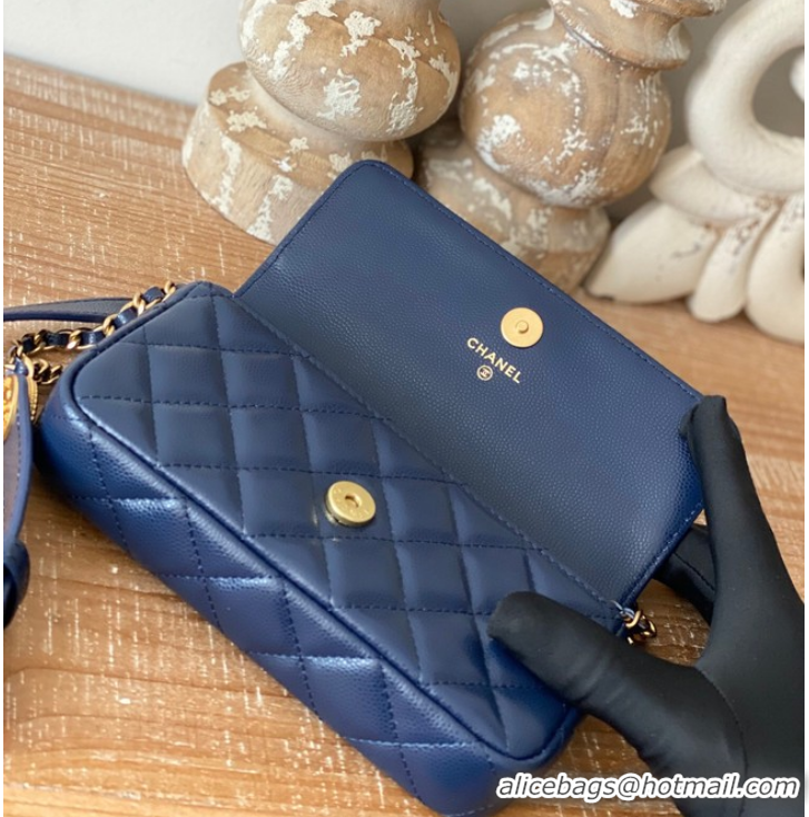 Buy Fashionable Chanel MINI FLAP BAG Lambskin & Gold-Tone Metal AP81210 BLUE