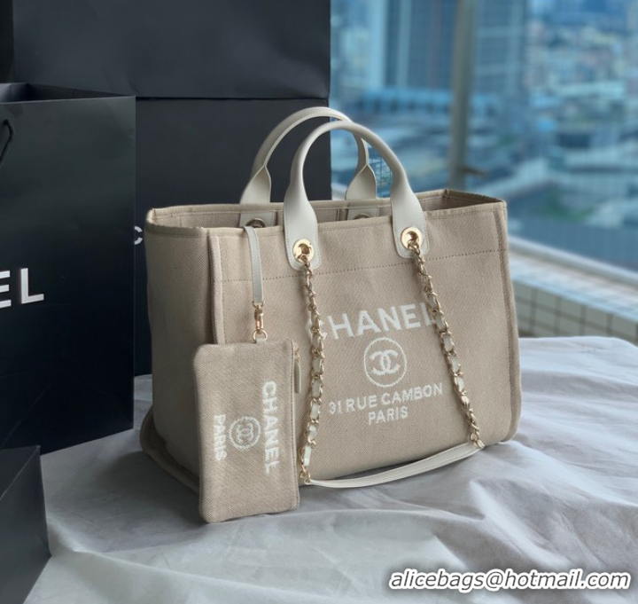 Luxury Cheap Chanel Canvas Tote Shopping Bag B66941 light gray